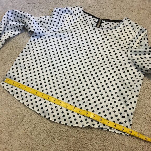 Zara Minnie Mouse Monochrome Polka Dot Print Cropped Top - Picture 13 of 15